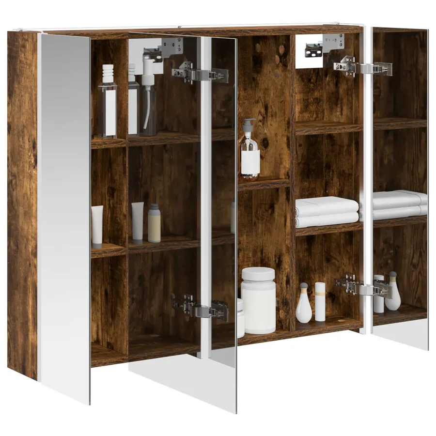 Armoire Miroir de Salle de Bain Chêne fumé 83,5 x 15,5 x 70 cm - 3