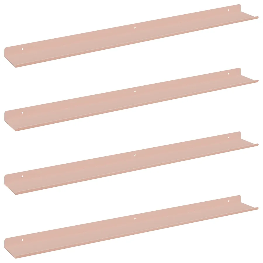 Étagère flottante 4 pcs Rose 80 x 9 x 2,5 cm Acier - 2