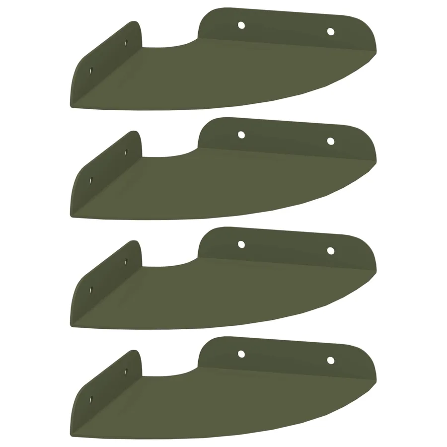 Étagère flottante avec étagère 4 pcs Vert olive 15 x 15 x 2 cm - 2