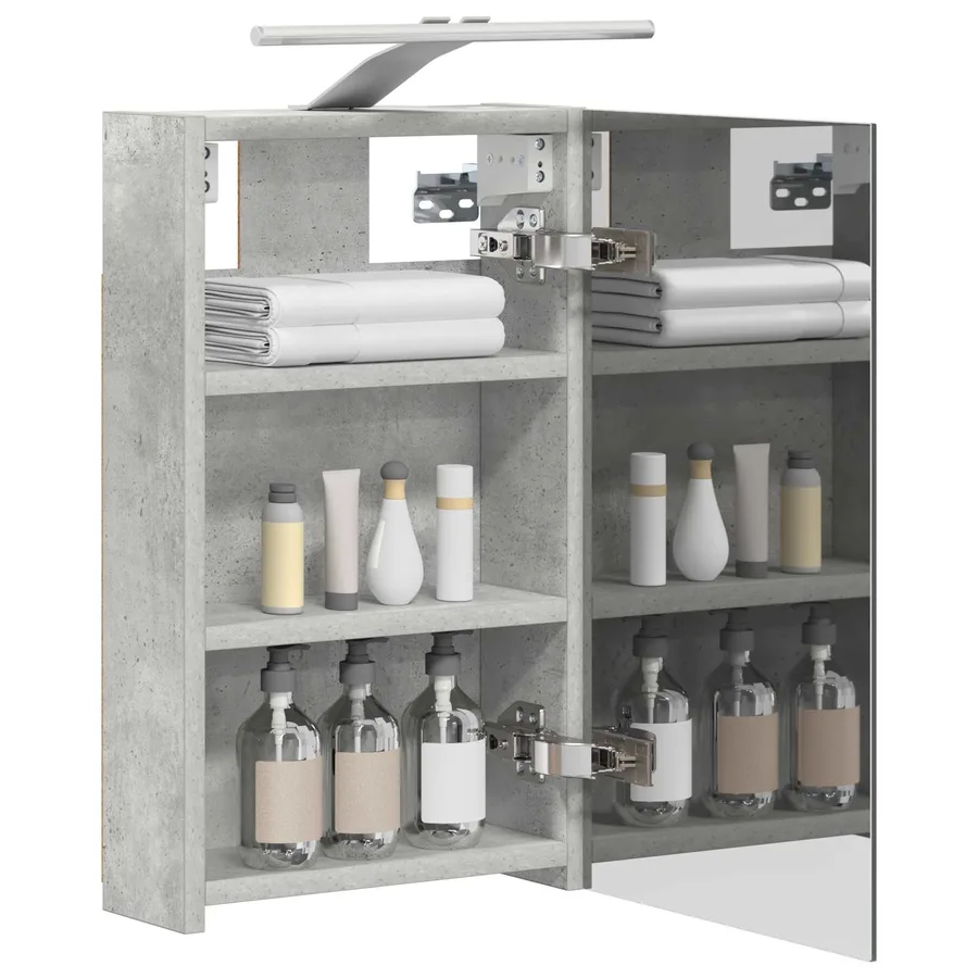 Armoire Miroir de Salle de Bain Gris béton 30 x 10,5 x 50 cm - 3
