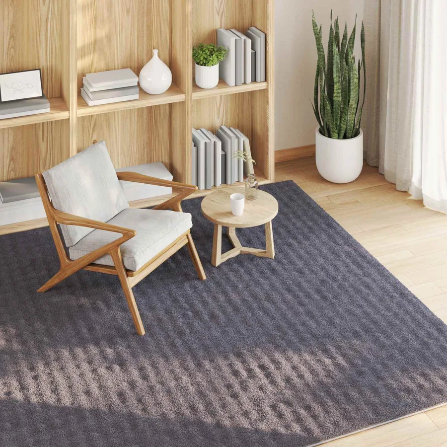Tapis de surface Carré SIROLO Anthracite 200 x 200 cm Polyester - 3