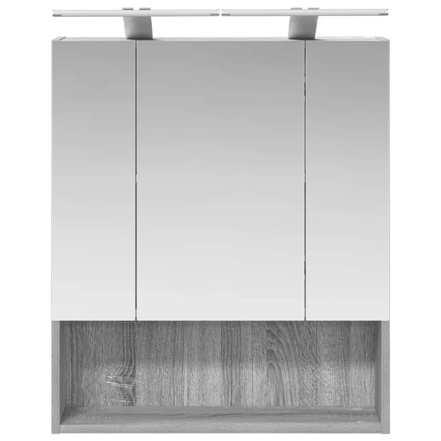 Armoire Miroir de Salle de Bain Gris Sonoma 60 x 14.5 x 70 cm - 6