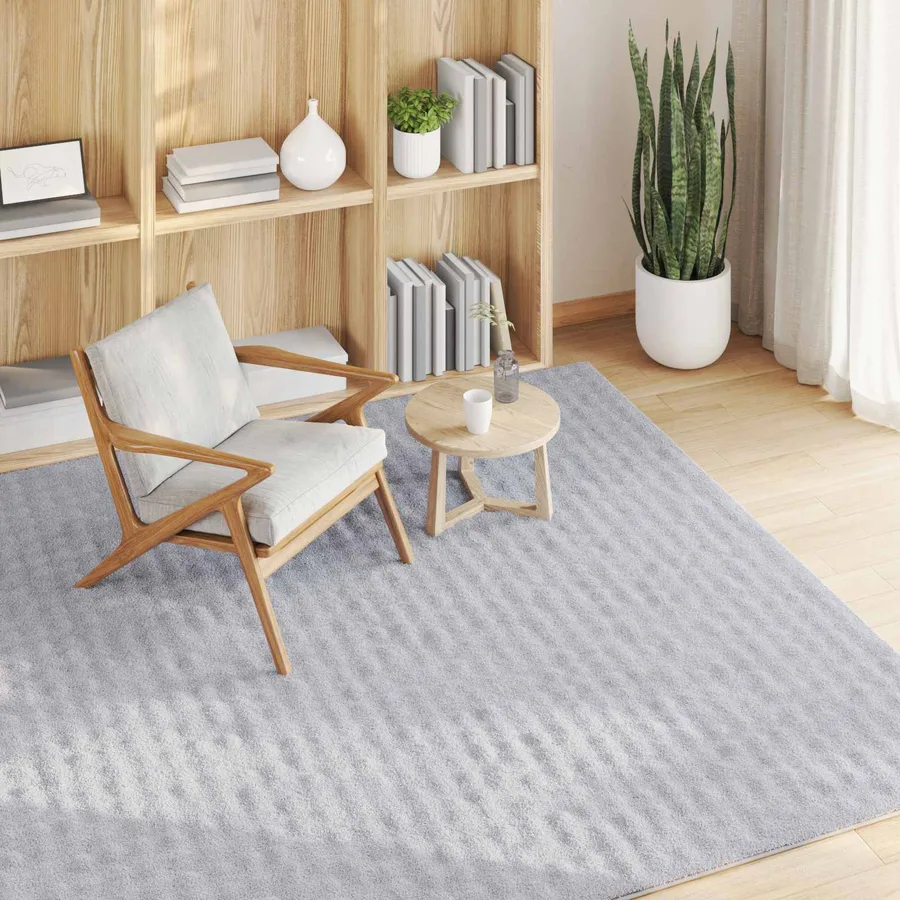 Tapis de surface Carré SIROLO Gris 200 x 200 cm Polyester - 3