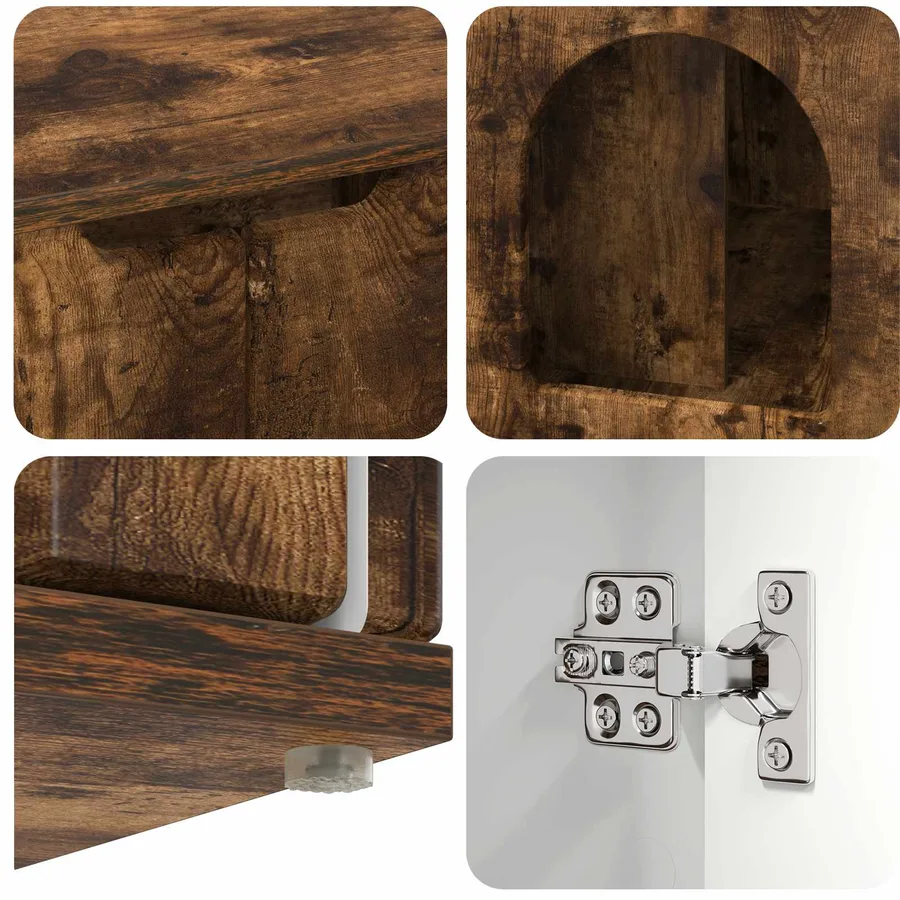 Maison pour chat Chêne fumé 85 x 55 x 50,5 cm Bois d'ingénierie - 10