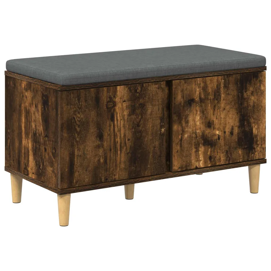 Banc d'entrée avec coussin Chêne Fumé 80 x 38 x 46 cm - 2