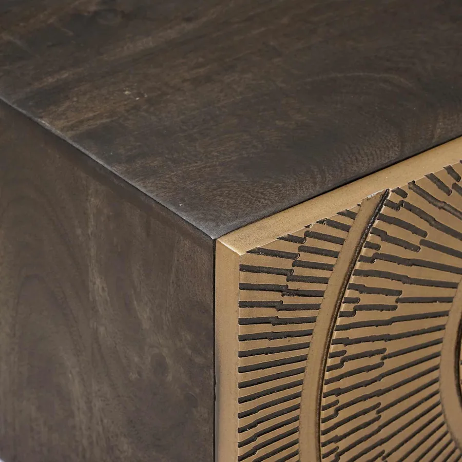 Table de chevet faite main Marron café 40 x 30 x 20 cm - 6