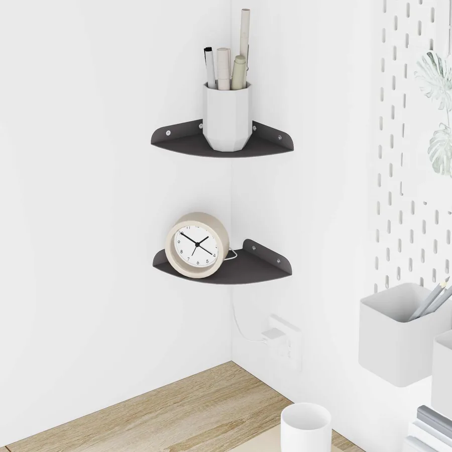 Étagère flottante avec étagère 2 pcs Noir 15 x 15 x 2 cm