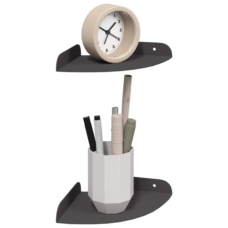Étagère flottante avec étagère 2 pcs Noir 15 x 15 x 2 cm - 3