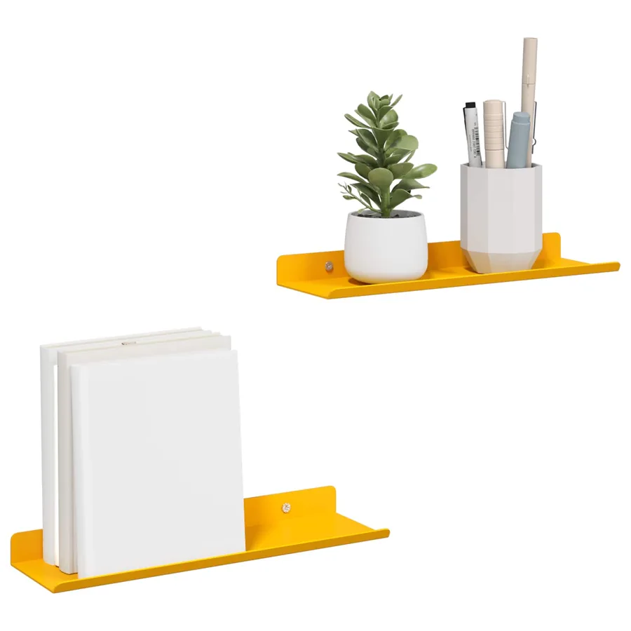 Étagère flottante 2 pcs Jaune moutarde 30 x 9 x 2,5 cm Acier - 3