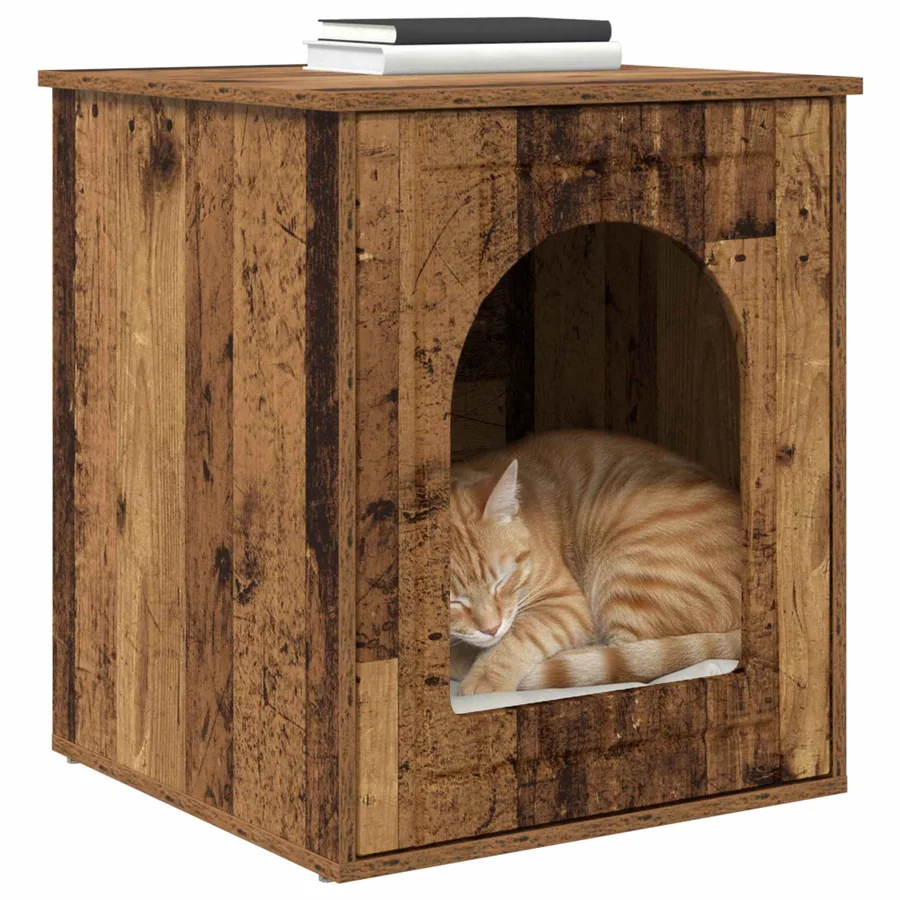 Maison pour chat Bois ancien 53 x 52 x 62 cm Bois d'ingénierie - 3