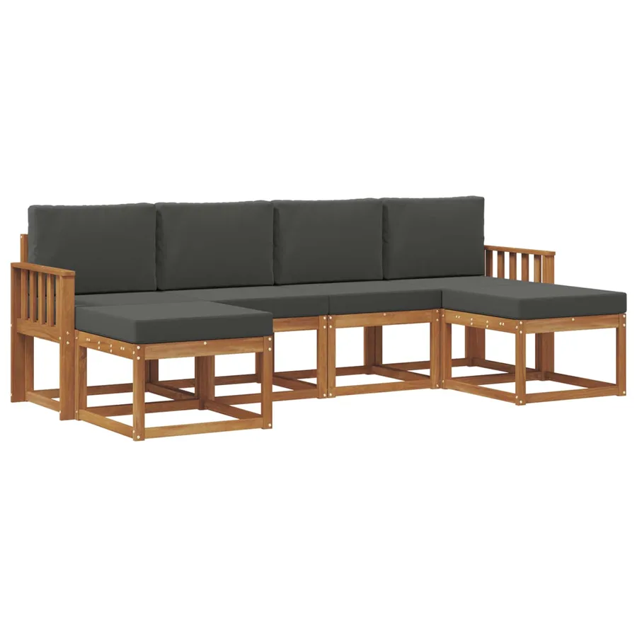 Ensemble de canapés d'extérieur 6 pcs Naturel et Anthracite - 2