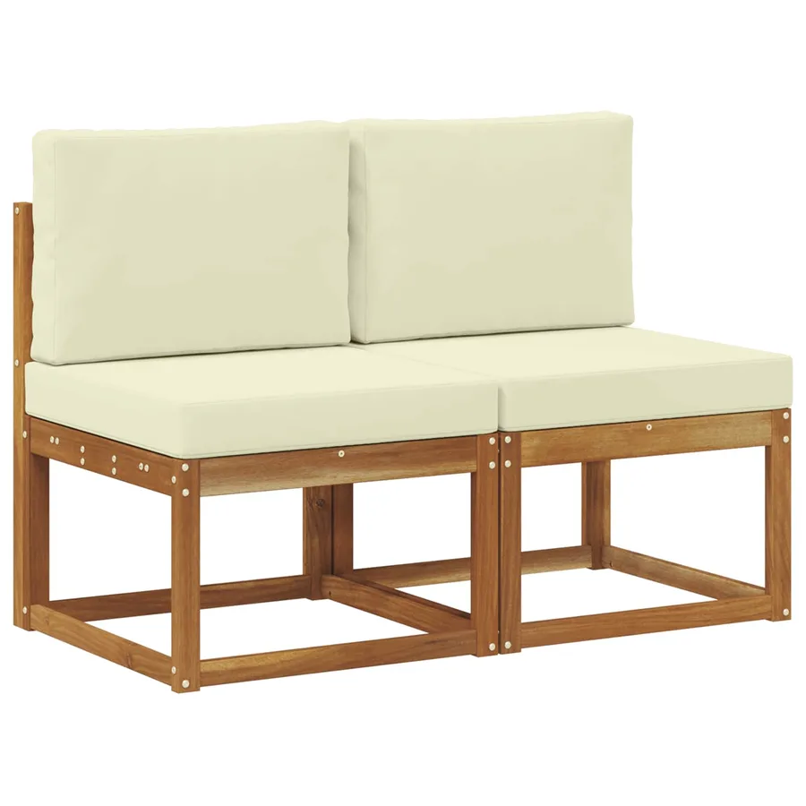 2 Pièce Sofa de milieu extérieur Bois d'Acacia Massif - 2