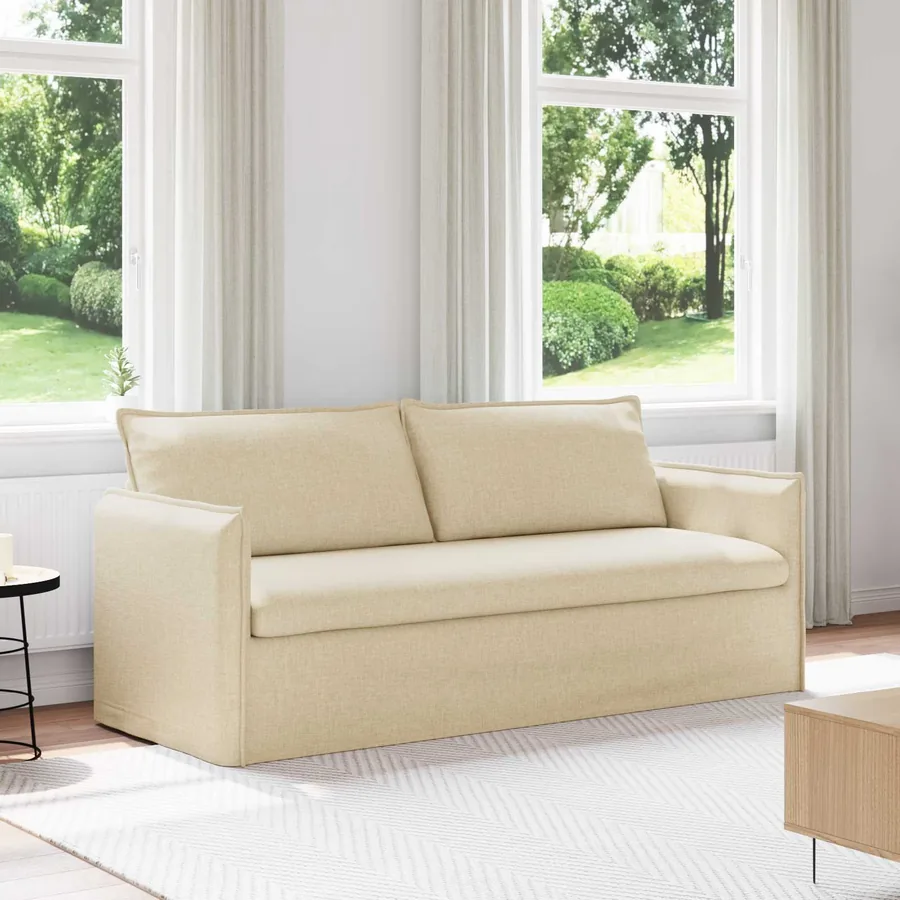 Canapé Crème 196 x 82 x 85 cm tissu