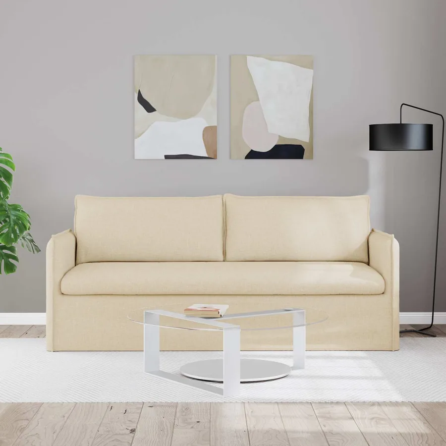 Canapé Crème 196 x 82 x 85 cm tissu - 3