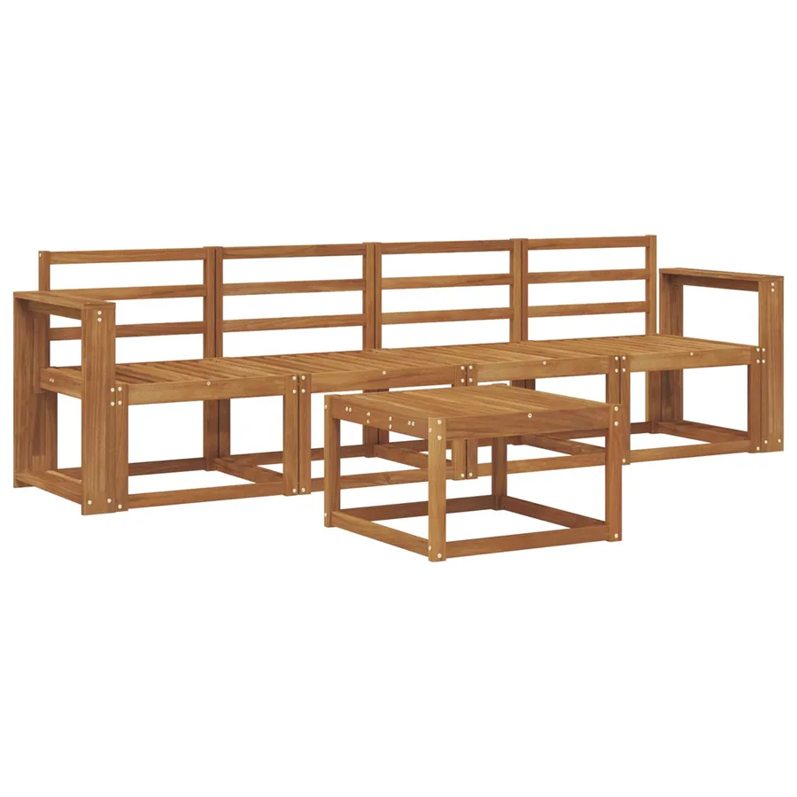Ensemble de canapés d'extérieur 5 pcs Naturel - 2
