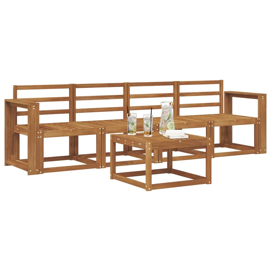Ensemble de canapés d'extérieur 5 pcs Naturel - 3