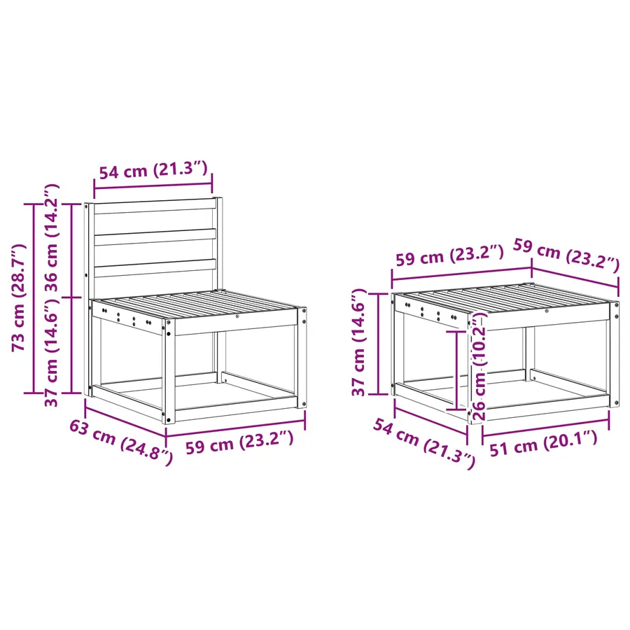 Ensemble de canapés d'extérieur 5 pcs Naturel - 8