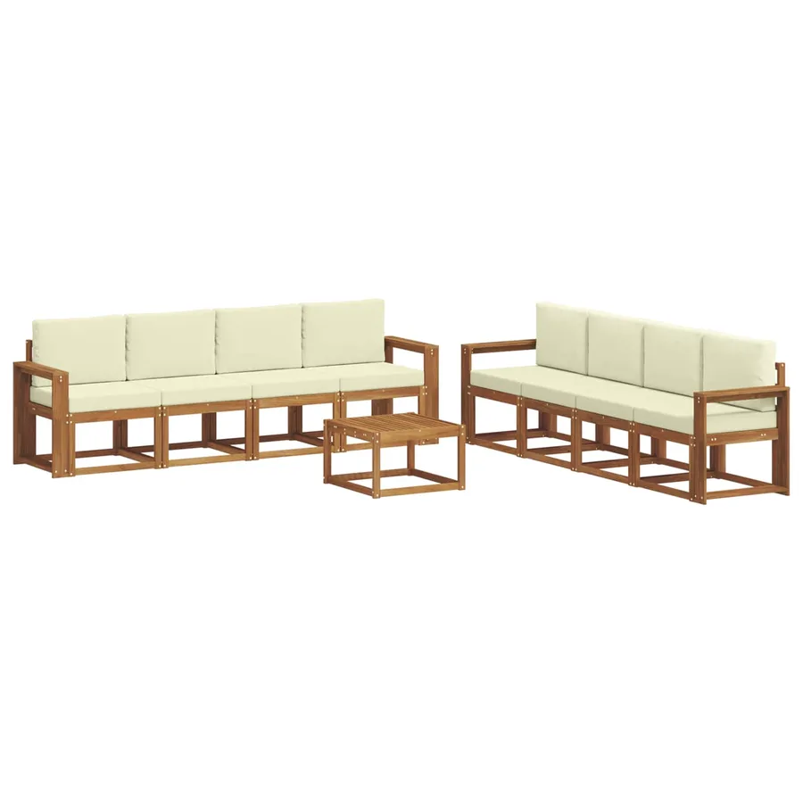 Ensemble de canapés d'extérieur 9 pcs Naturel et Crème - 2