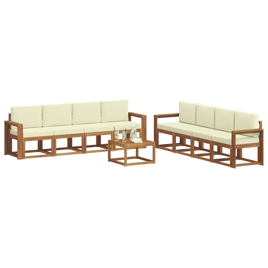 Ensemble de canapés d'extérieur 9 pcs Naturel et Crème - 3