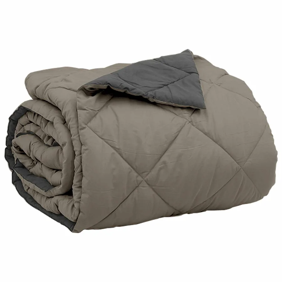 Duvet d'été simple Gris clair et anthracite 220 x 260 cm - 5