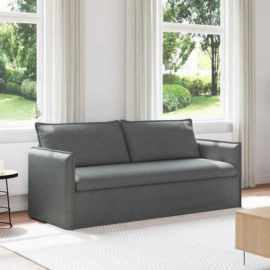 Canapé Gris foncé 196 x 82 x 85 cm tissu