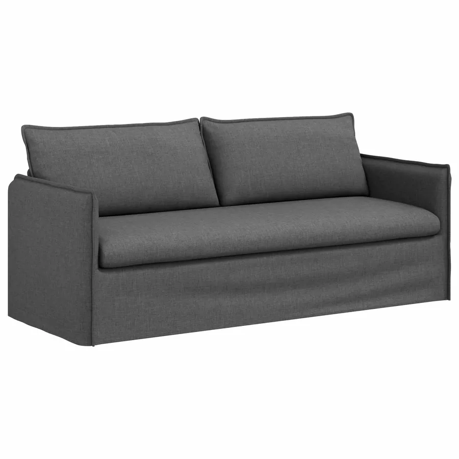 Canapé Gris foncé 196 x 82 x 85 cm tissu - 2