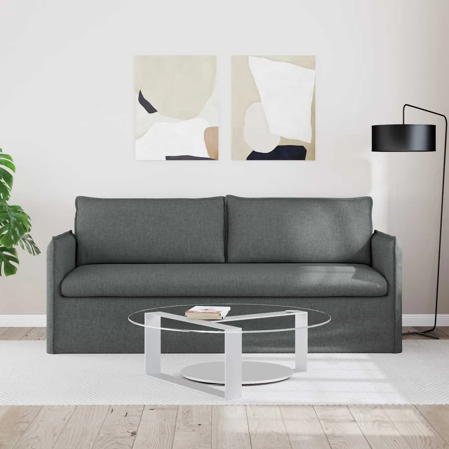 Canapé Gris foncé 196 x 82 x 85 cm tissu - 3