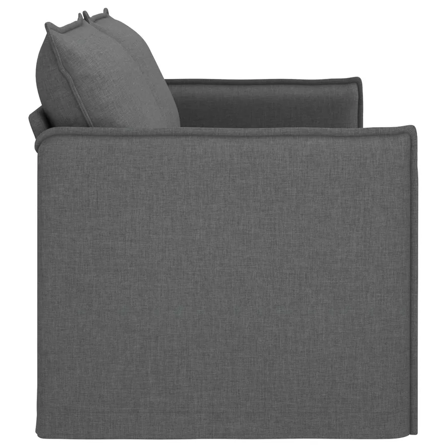 Canapé Gris foncé 196 x 82 x 85 cm tissu - 5
