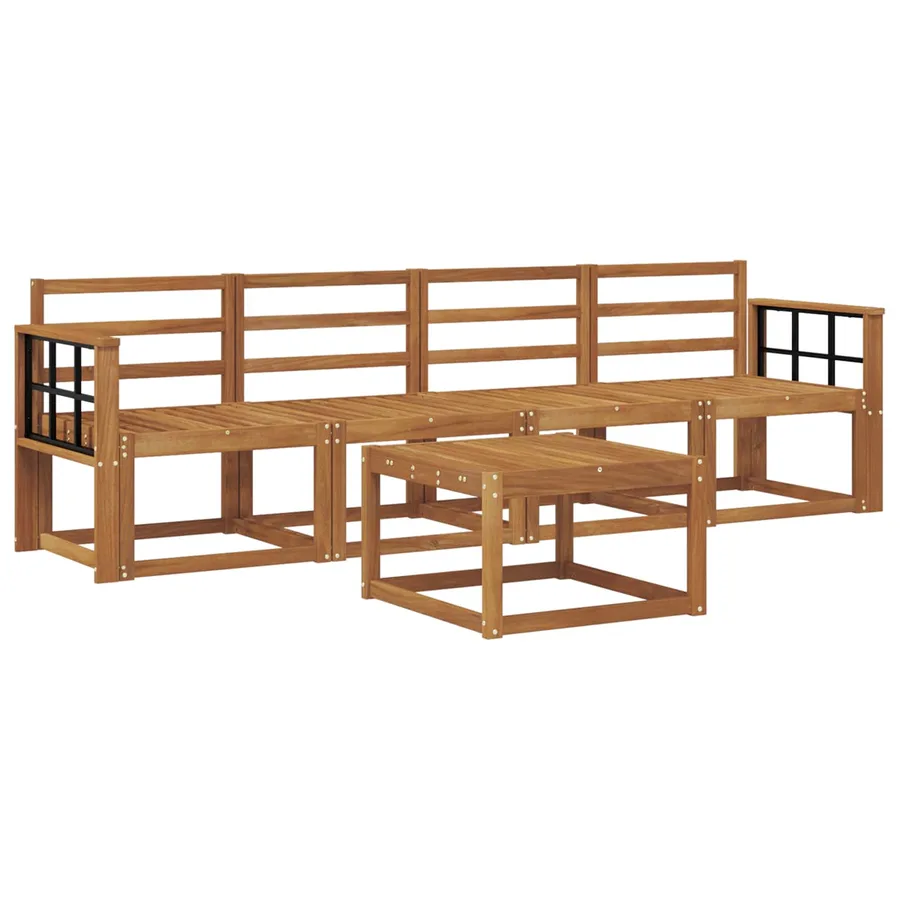 Ensemble de canapés d'extérieur 5 pcs Naturel - 2
