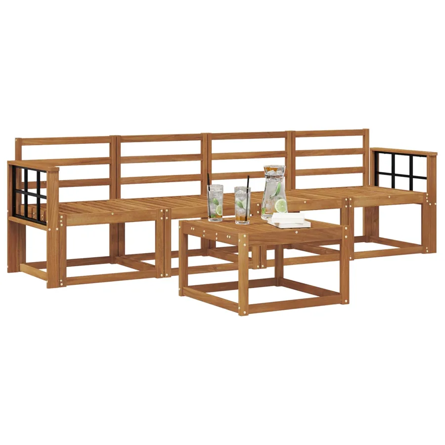 Ensemble de canapés d'extérieur 5 pcs Naturel - 3