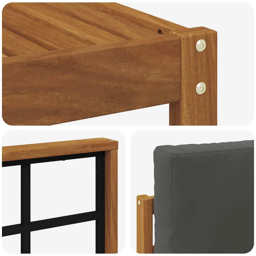 Ensemble de canapés d'extérieur 6 pcs Naturel et Anthracite - 6
