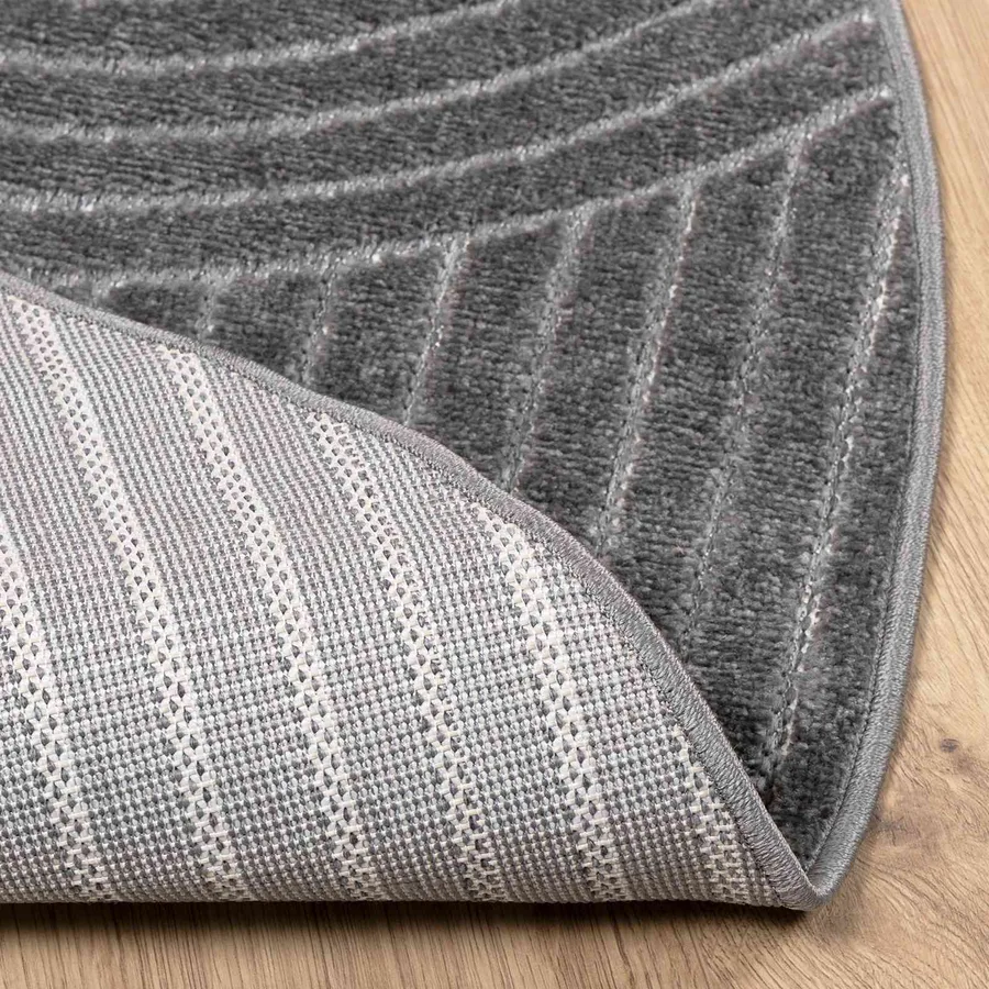 Tapis de surface Rond PALMERAS Anthracite Ø 160 CM Polyester - 4