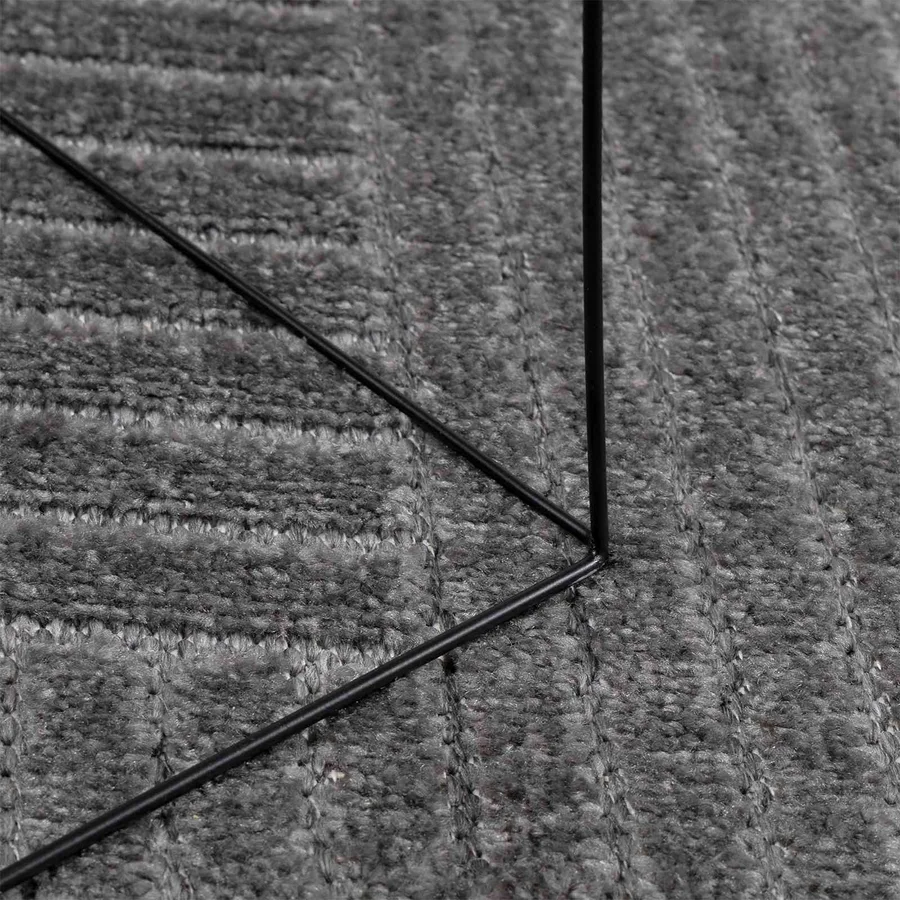 Tapis de surface Rond PALMERAS Anthracite Ø 160 CM Polyester - 5