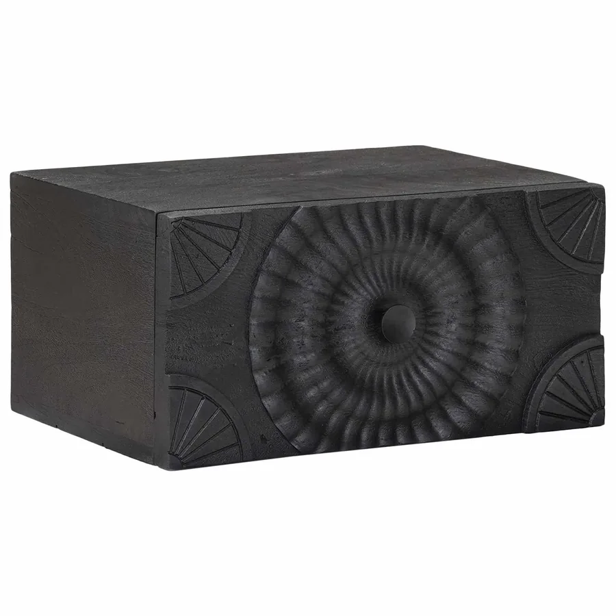 Table de chevet faite main Noir 40 x 30 x 20 cm