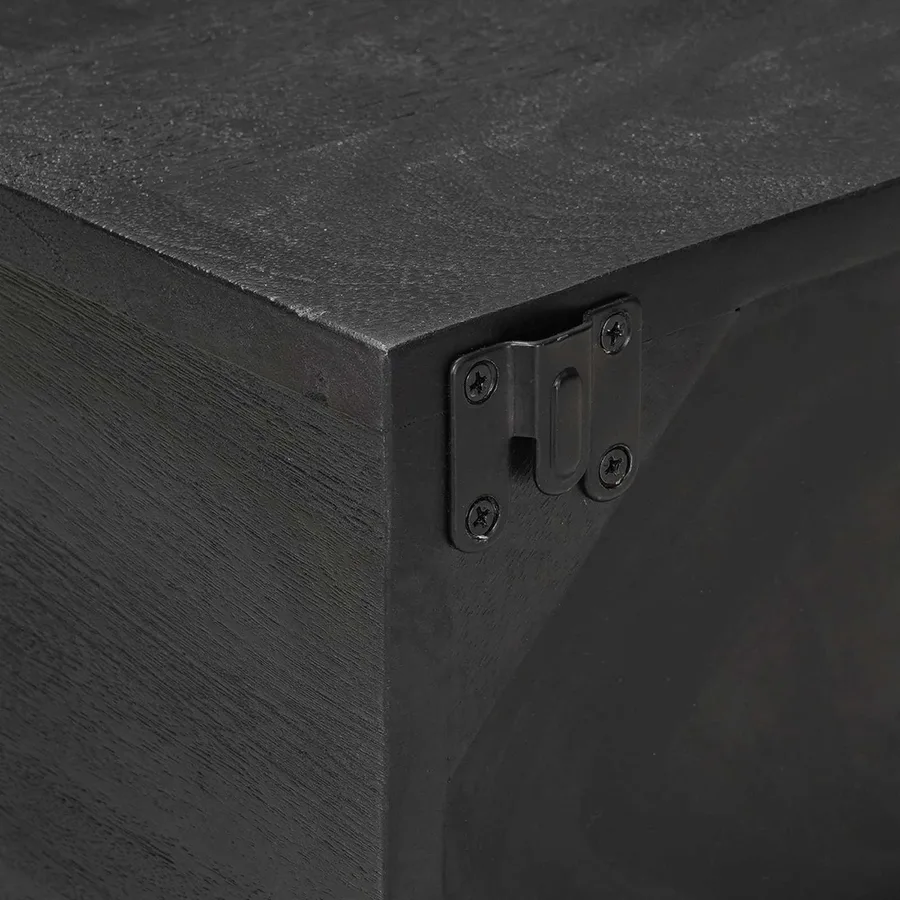 Table de chevet faite main Noir 40 x 30 x 20 cm - 11
