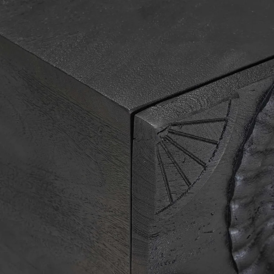 Table de chevet faite main Noir 40 x 30 x 20 cm - 8