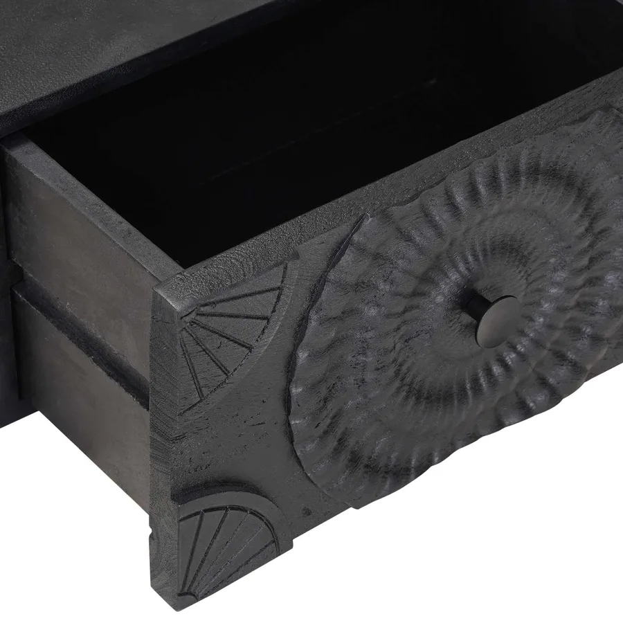 Table de chevet faite main Noir 40 x 30 x 20 cm - 9