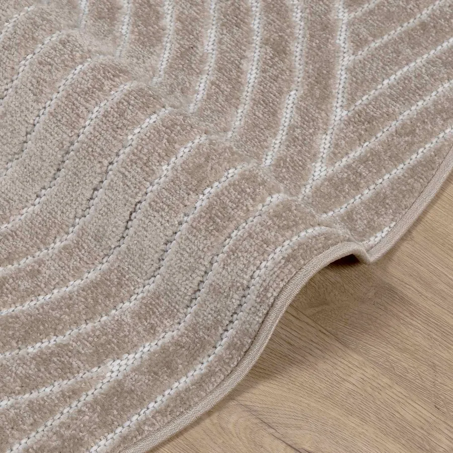 Tapis de surface Rond PALMERAS Beige Ø 120 CM Polyester - 6
