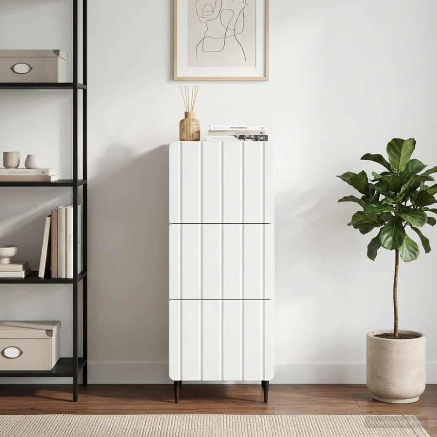 Armoire à tiroirs Blanc 33 x 34,5 x 92 cm Bois d'ingénierie - 4