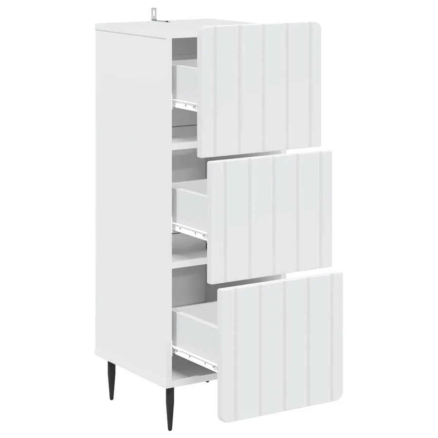 Armoire à tiroirs Blanc 33 x 34,5 x 92 cm Bois d'ingénierie - 5