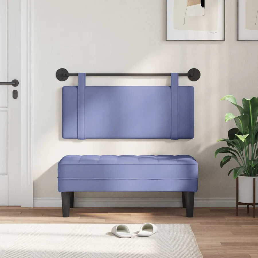 Tête de lit suspendue Bleu denim Tissu - 3