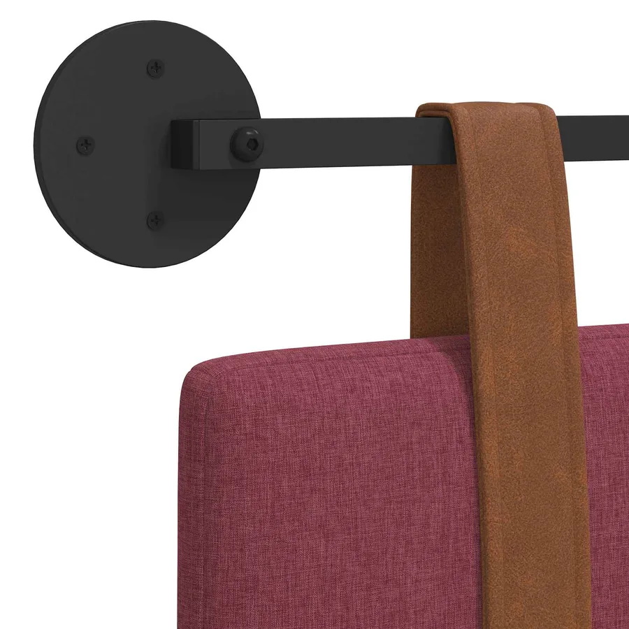 Tête de lit suspendue Bordeaux PU antique - 9
