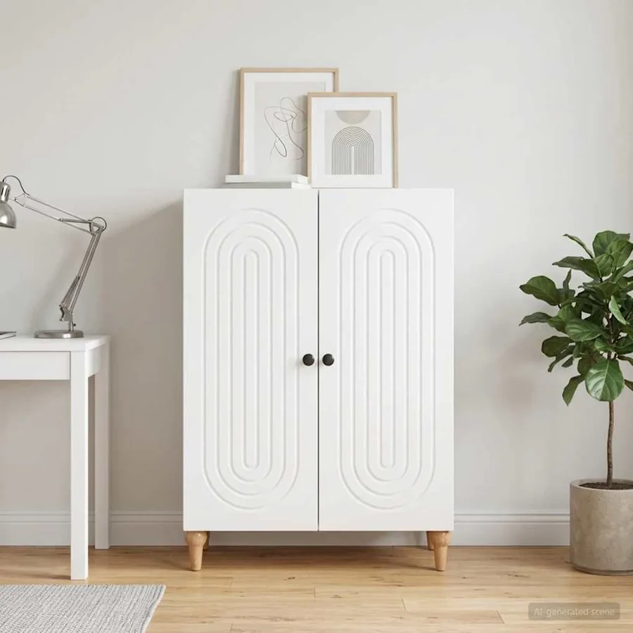 Buffet Blanc 66 x 34,5 x 90 cm Bois d'ingénierie