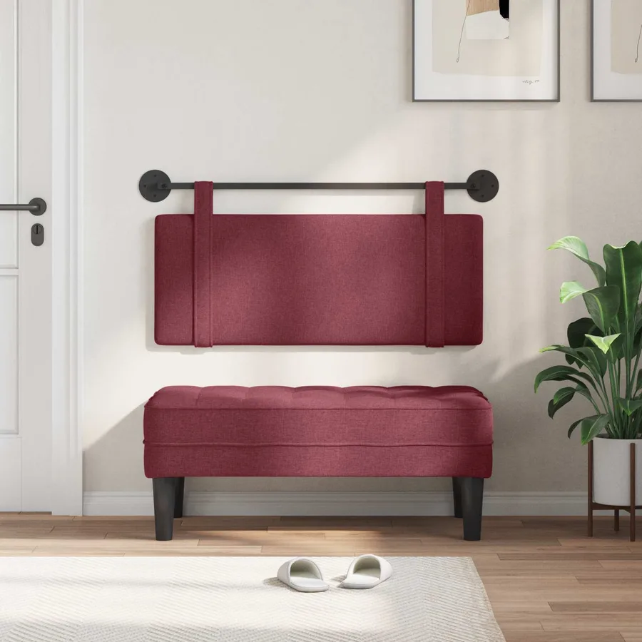 Tête de lit suspendue Bordeaux tissu - 3