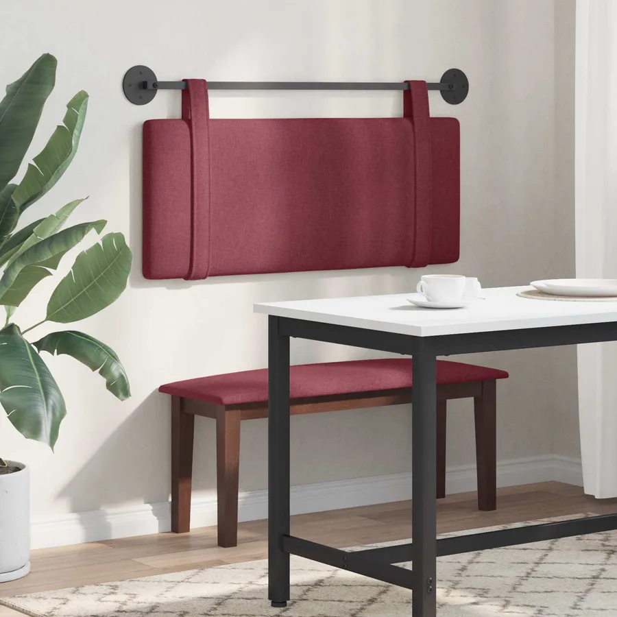 Tête de lit suspendue Bordeaux tissu - 4