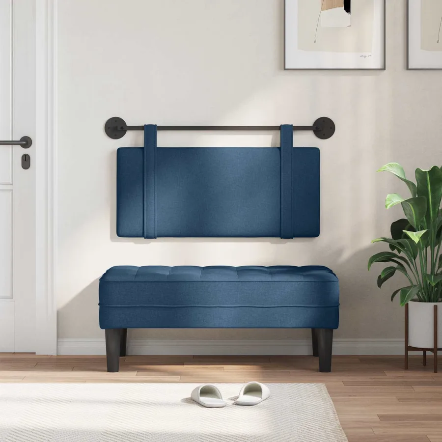 Tête de lit suspendue Bleu Tissu - 3