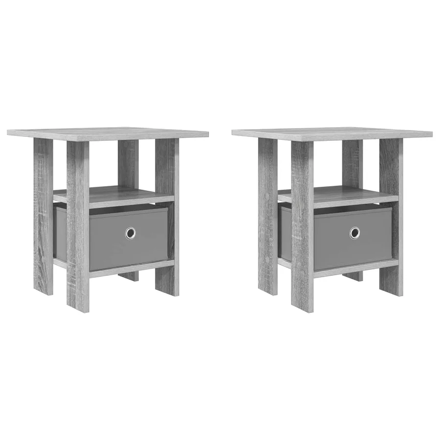 Table de chevet avec tiroir 2 pcs Gris Sonoma 41 x 40 x 45 cm - 2