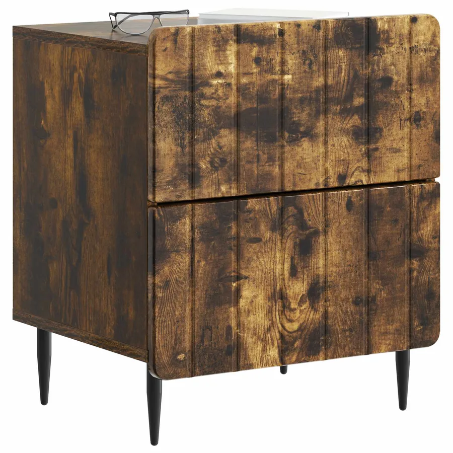 Cabinet de chevet avec tiroir Chêne fumé 43 x 34,5 x 49,5 cm - 3