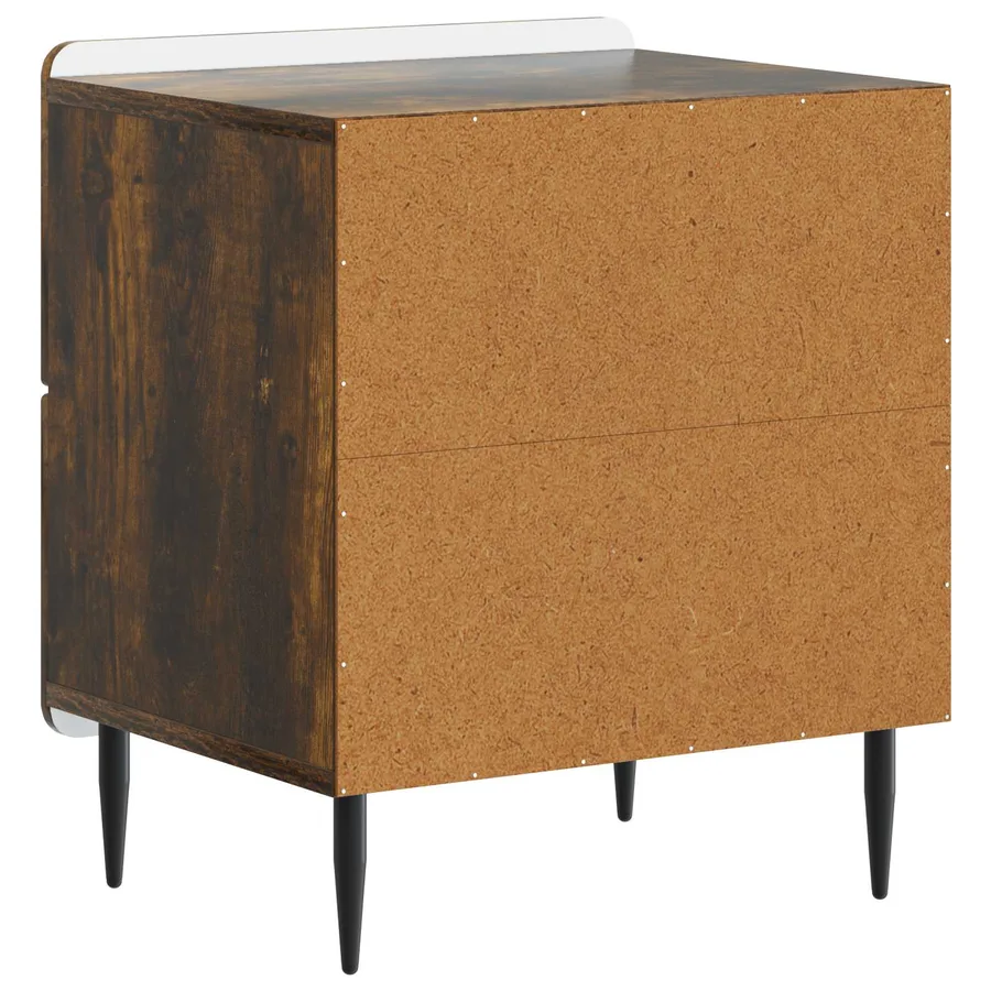 Cabinet de chevet avec tiroir Chêne fumé 43 x 34,5 x 49,5 cm - 7