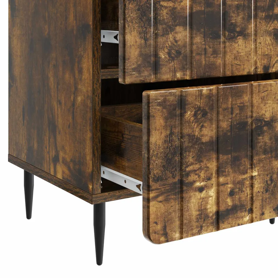 Cabinet de chevet avec tiroir Chêne fumé 43 x 34,5 x 49,5 cm - 9